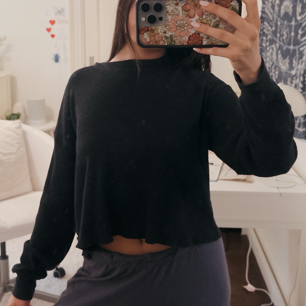 TNA Black Crop Longsleeve